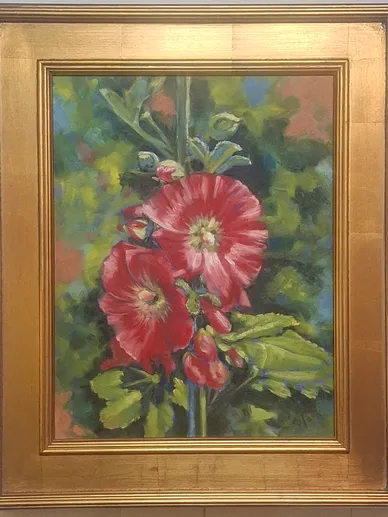 'Red Hollyhocks'